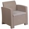 Merrick Lane Malmok Outdoor Furniture Resin Chair Faux Rattan Wicker Pattern Patio Chair With All-Weather Cushion